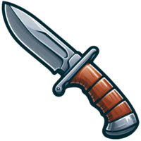 AI generated survival knife cartoon png