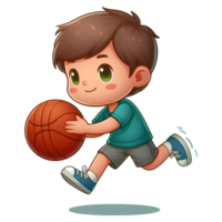 ai generato bambino giocando pallacanestro png