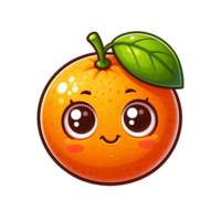 AI generated orange fruit character png