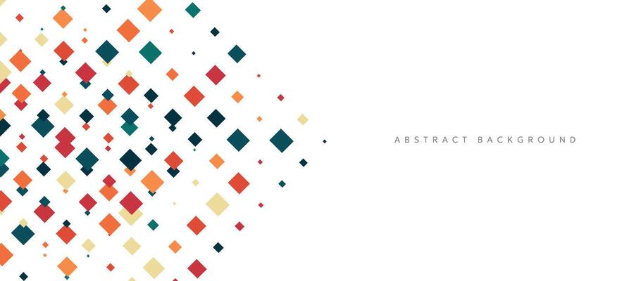 White background with colorful square geometric elements.