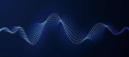 Futuristic abstract technology particle pattern, particle elements on dark blue background. vector