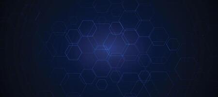 Abstract blue hexagonal background for futuristic digital hi-tech communication innovation design. vector