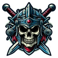 AI generated skull warrior - suitable for t-shirt designs png