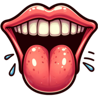 AI generated mocking mouth illustration png