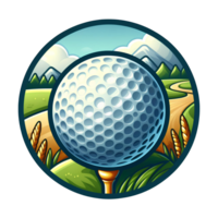 AI generated golf ball with grass png