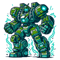 AI generated big geren robot fighter cartoon PNG transparent background