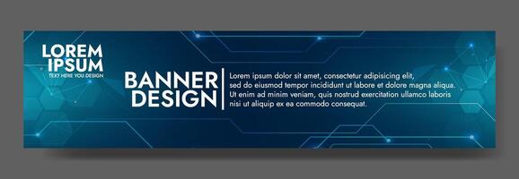 Gradient Digital technology banner. Futuristic banner for various design projects such as websites, presentations, print materials, social media posts vector