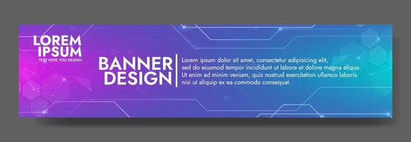 Gradient Digital technology banner. Futuristic banner for various design projects such as websites, presentations, print materials, social media posts vector