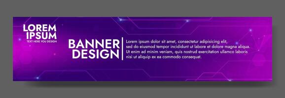 Gradient Digital technology banner. Futuristic banner for various design projects such as websites, presentations, print materials, social media posts vector
