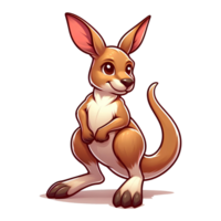 AI generated cute baby kangaroo on PNG transparent background