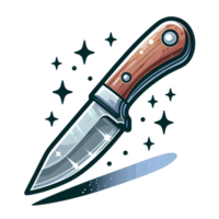 AI generated knife cartoon illustration png