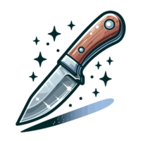 ai generato coltello cartone animato illustrazione png