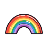 ai gerado lgbtq colori arco Iris desenho animado adesivo, lgbtq colori arco Iris desenho animado adesivo png