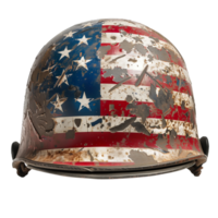 ai gegenereerd krijger helm in Amerikaans vlag kleuren png