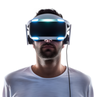 AI generated Man in virtual reality glasses png