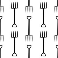 garden tool set care black pattern textile vector