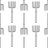 garden tool set care line pattern textile vector