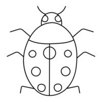 línea insecto mariquita mariquita. icono, elemento mosca vector