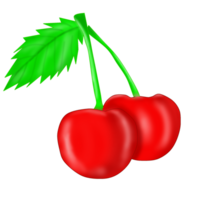 cereja desenho animado fruta ilustração isolado em transparente fundo png