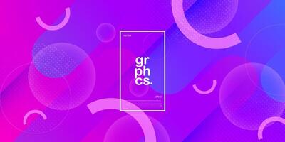 Dynamic geometric purple and blue gradient background. Modern pattern shapes and bubble composition. Eps10 vector