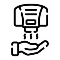 drying hands Line Icon Background White vector