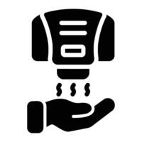 drying hands Glyph Icon Background White vector