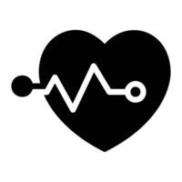hearbeat Glyph Icon Background White vector