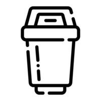 bin Line Icon Background White vector