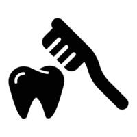 tooth brush Glyph Icon Background White vector