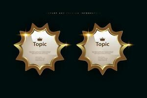 Two circles Premium, Best Quality and Genuine quality award golden label badge vector design