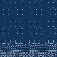 A sweater knit repeat pattern, Knitted seamless background with copyspace. Blue and white sweater pattern for Christmas or winter design. Vector illustration