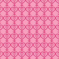 Hearts pattern on pink background in vector hearts dupucated in side symbol banner, web, backdrop. a Pink color International women day concept