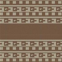 un imprimible sin costura Clásico algodón, suéter tejer repetir patrón, un tradicional ropa textura en marrón color. fondo de pantalla, vector ilustración