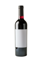 AI generated Black bottle of wine and white label png