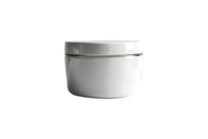 AI generated White plastic cosmetic jar mockup png