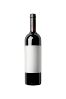ai generiert schwarz Flasche von Wein mit Weiß Etikette png