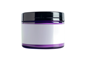 AI generated White cosmetic jar with white label png