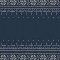 Sweater pattern, A knitted seamless texture dark blue with copyspace in center. dark Blue and white sweater pattern vector design. Vector illustration