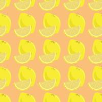 Yellow lemon pieces texture and pattern design, lemons pieces cut on isolated background vector