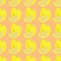 Yellow lemon pieces texture and pattern design, lemons pieces cut on isolated background vector