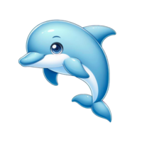 AI generated A cute dolphin jumping isolated on a transparent backdrop png