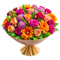 AI generated A vibrant bouquet blooms with freshness for gift png