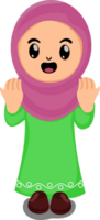 cute muslim girl with praying pose png