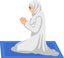 muslim woman sitting on the prayer rug while praying png