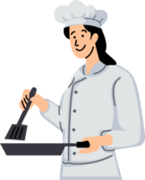 illustration design woman chef in uniform png