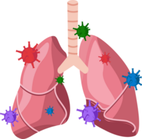 illustrazione inquinamento e virus contaminazione su polmone png