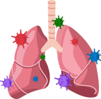 illustration la pollution et virus contamination sur poumon png