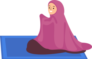 illustration of woman muslim praying in home png