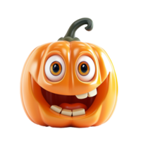 ai generado 3d ilustración de un calabaza ese tiene un facial expresión png