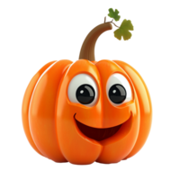 AI generated 3d illustration of a pumpkin that has a facial expression png